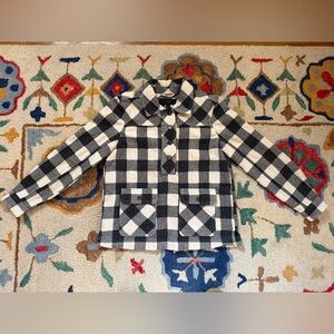 J. Crew Black and White Checkered Wool Shirt